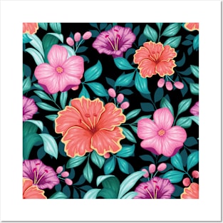 Colorful floral pattern Posters and Art